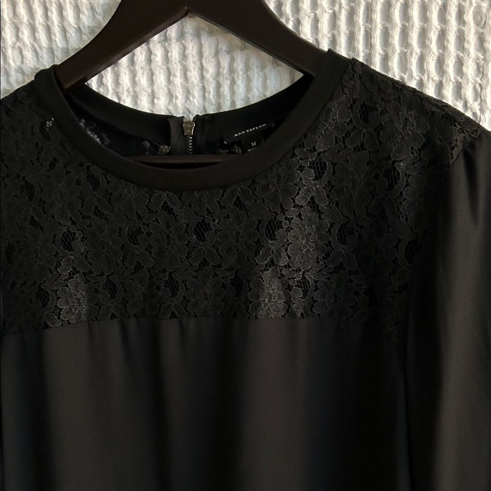 Ann Taylor Black Lace Blouse